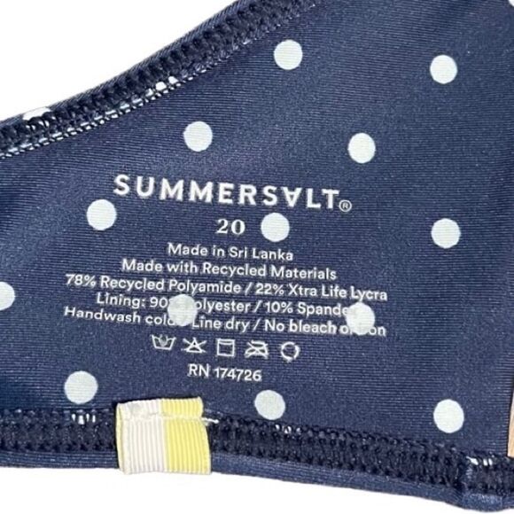 Summersalt- Women’s The Ruffle Marina Bikini Navy and White Dot Plus Size 20/22 - Picture 3 of 12